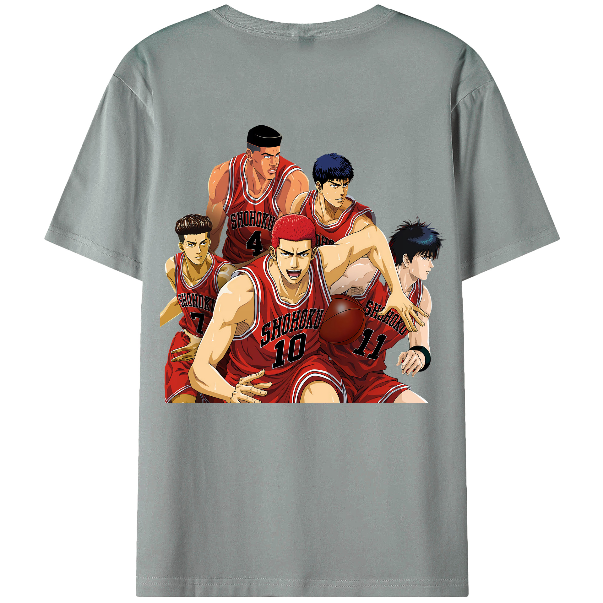 （画像用） SLAM DUNK／スラムダンク 綿100％ メンズ半袖Tシャツ（バックプリント） 通気性